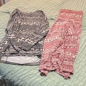 Cherish Gray and White Patterned Top